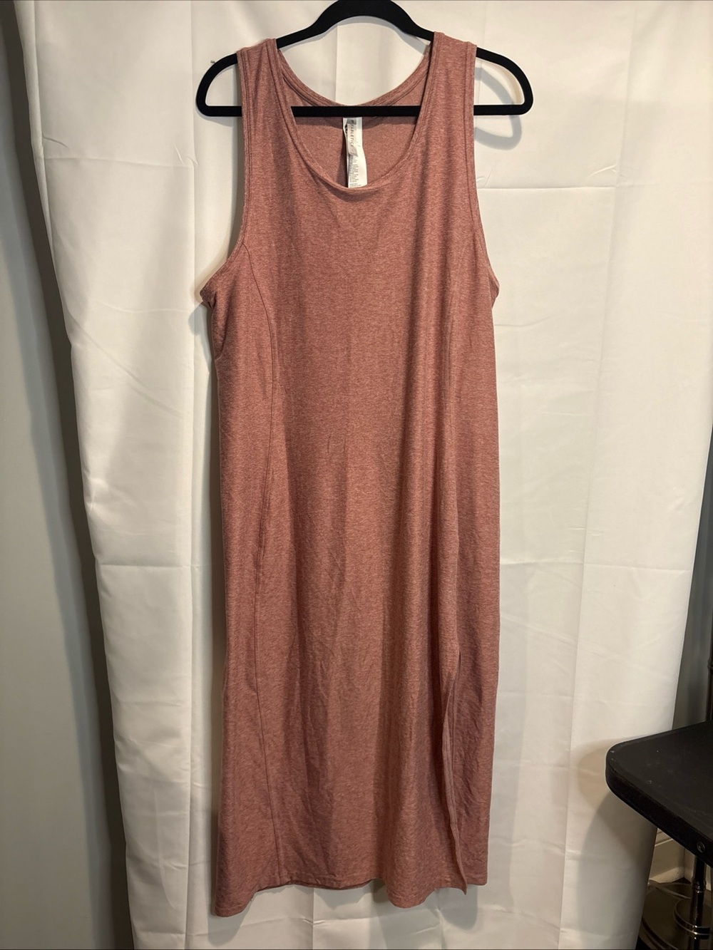 Sleeveless Pink Rust Midi Dress - Women's Casual Tank Dress